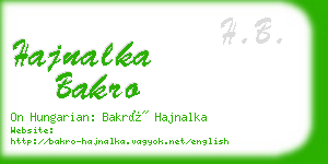 hajnalka bakro business card